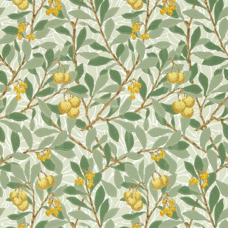 Arbutus Wallpaper - Sage/Lemon - 217356 - Morris & Co
