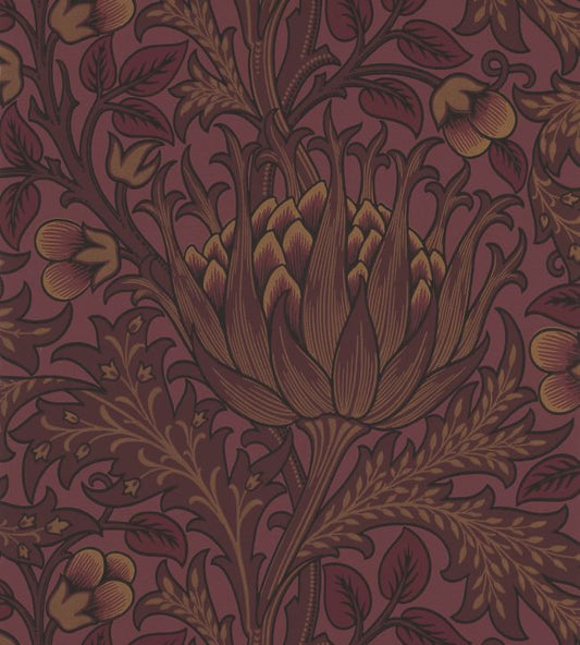 Artichoke Wallpaper - Wine - 210355 - Morris & Co
