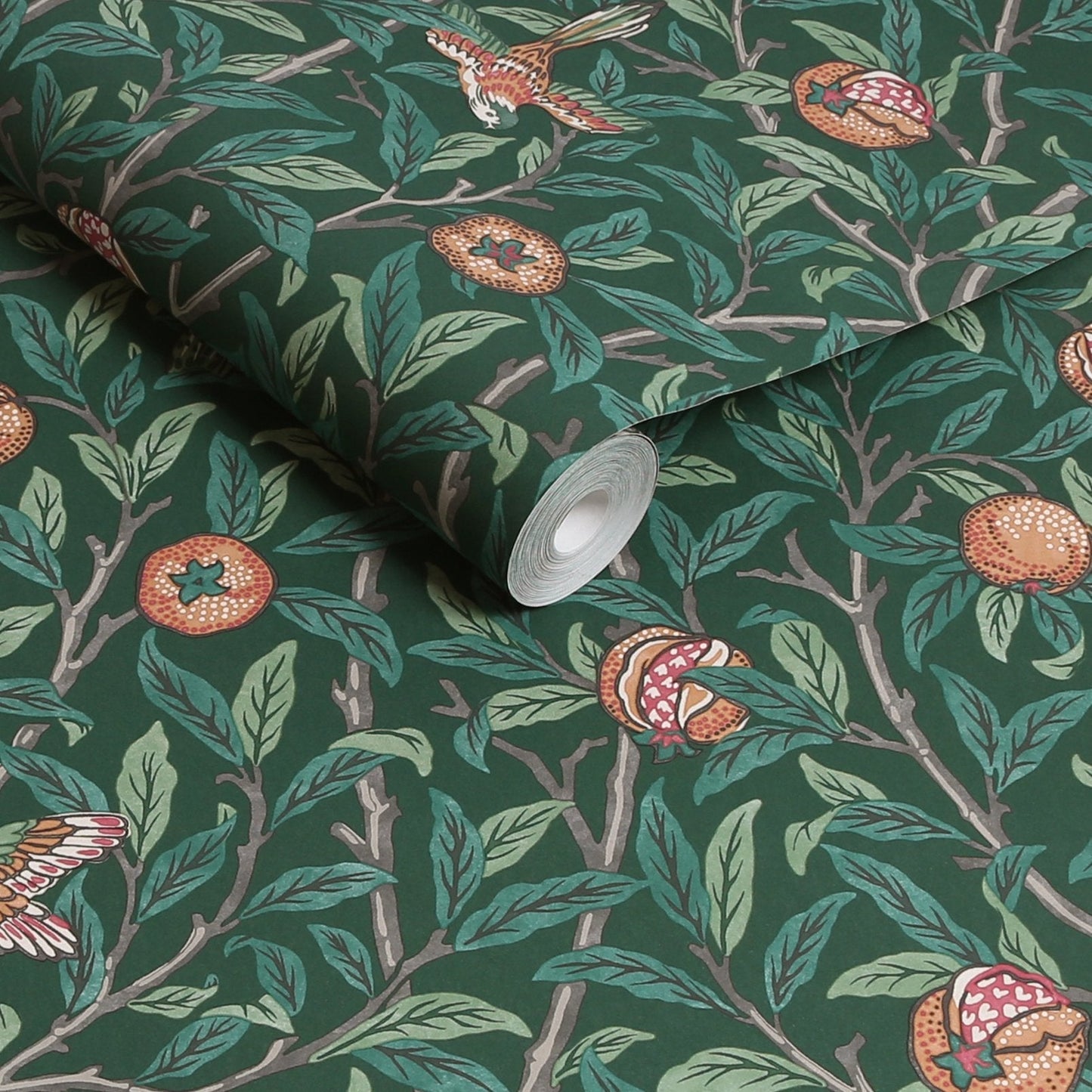 Bird & Pomegranate Wallpaper - Deep Green - William Morris AH
