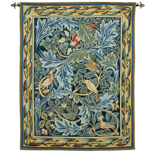 Birds & Acanthus Loom Woven Tapestry - Hines of Oxford