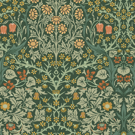 Blackthorn Wallpaper - Deep Green - William Morris AH
