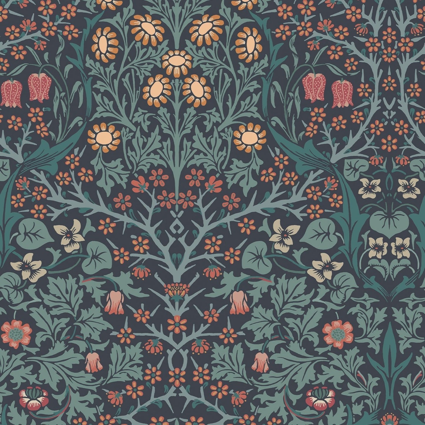 Blackthorn Wallpaper - Navy - William Morris AH