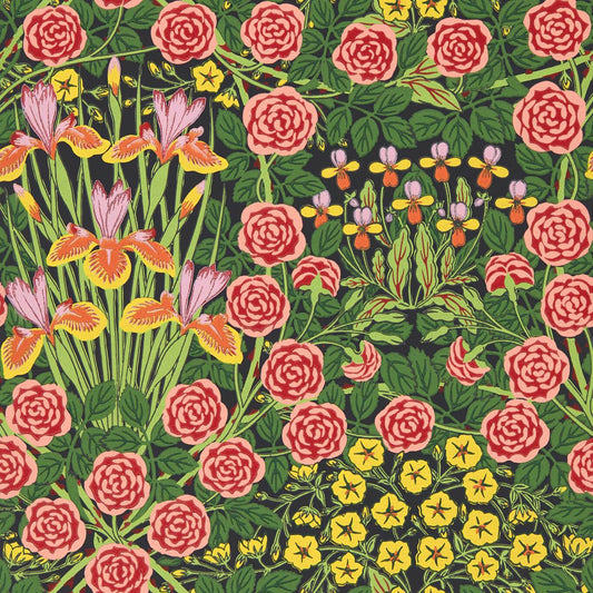 Campanula Wallpaper - Sunburst/Ebony - 217350 - Morris & Co