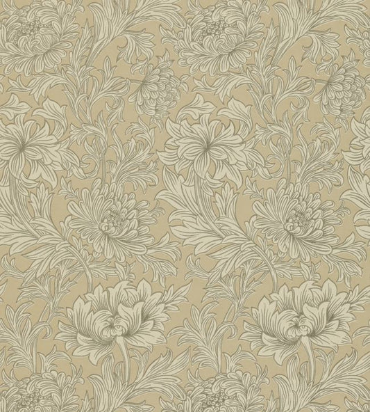 Chrysanthemum Toile Wallpaper - Ivory/Gold - 210417 - Morris & Co
