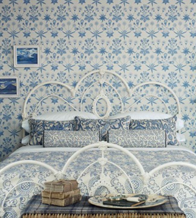 Daisy Wallpaper - Blue/Ivory - 212561 - Morris & Co