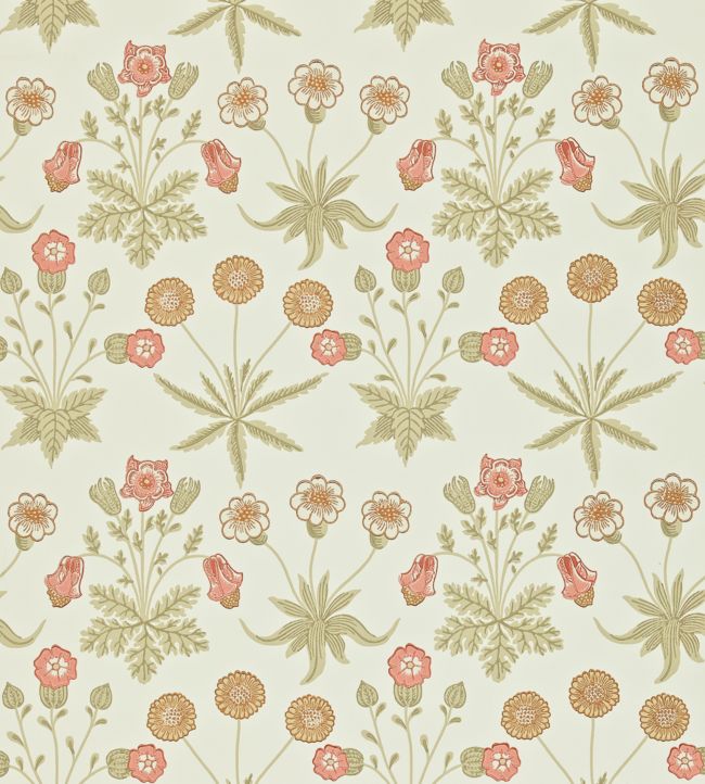 Daisy Wallpaper - Coral/Manilla - 212560 - Morris & Co