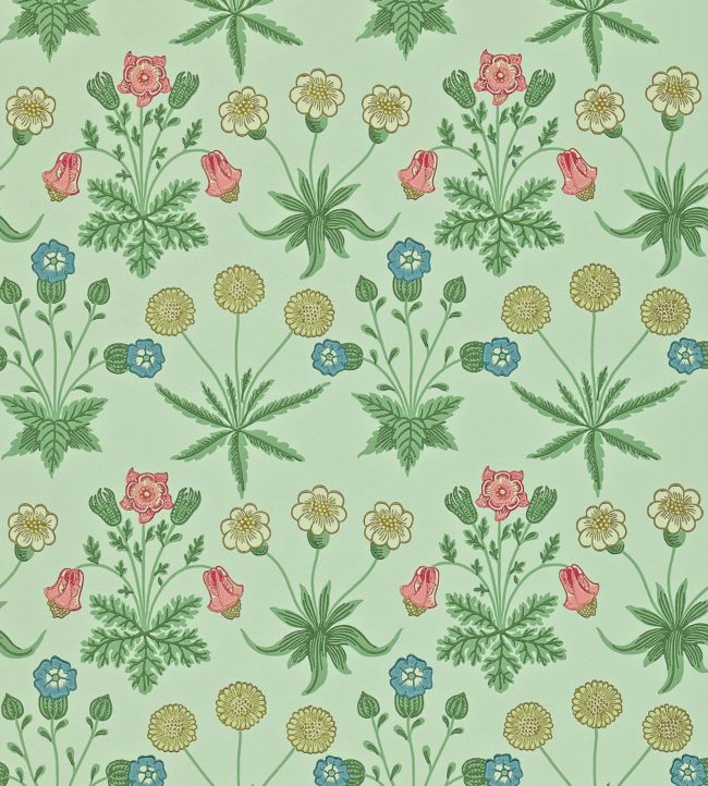 Daisy Wallpaper - Pale Green/Rose - 212559 - Morris & Co