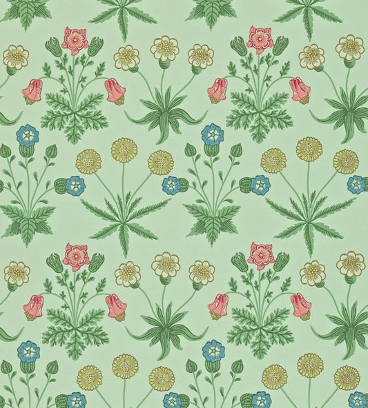 Daisy Wallpaper - Pale Green/Rose - 212559 - Morris & Co