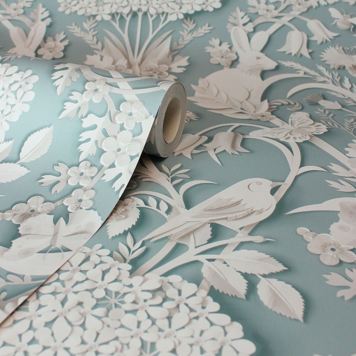Dimensions Woodland Wallpaper - Blue - Fine Decor