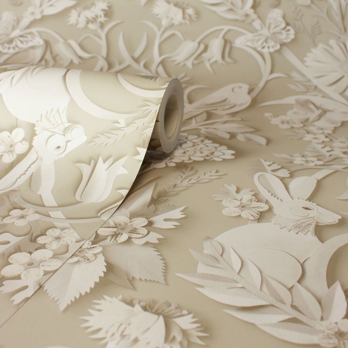 Dimensions Woodland Wallpaper - Natural - Fine Decor