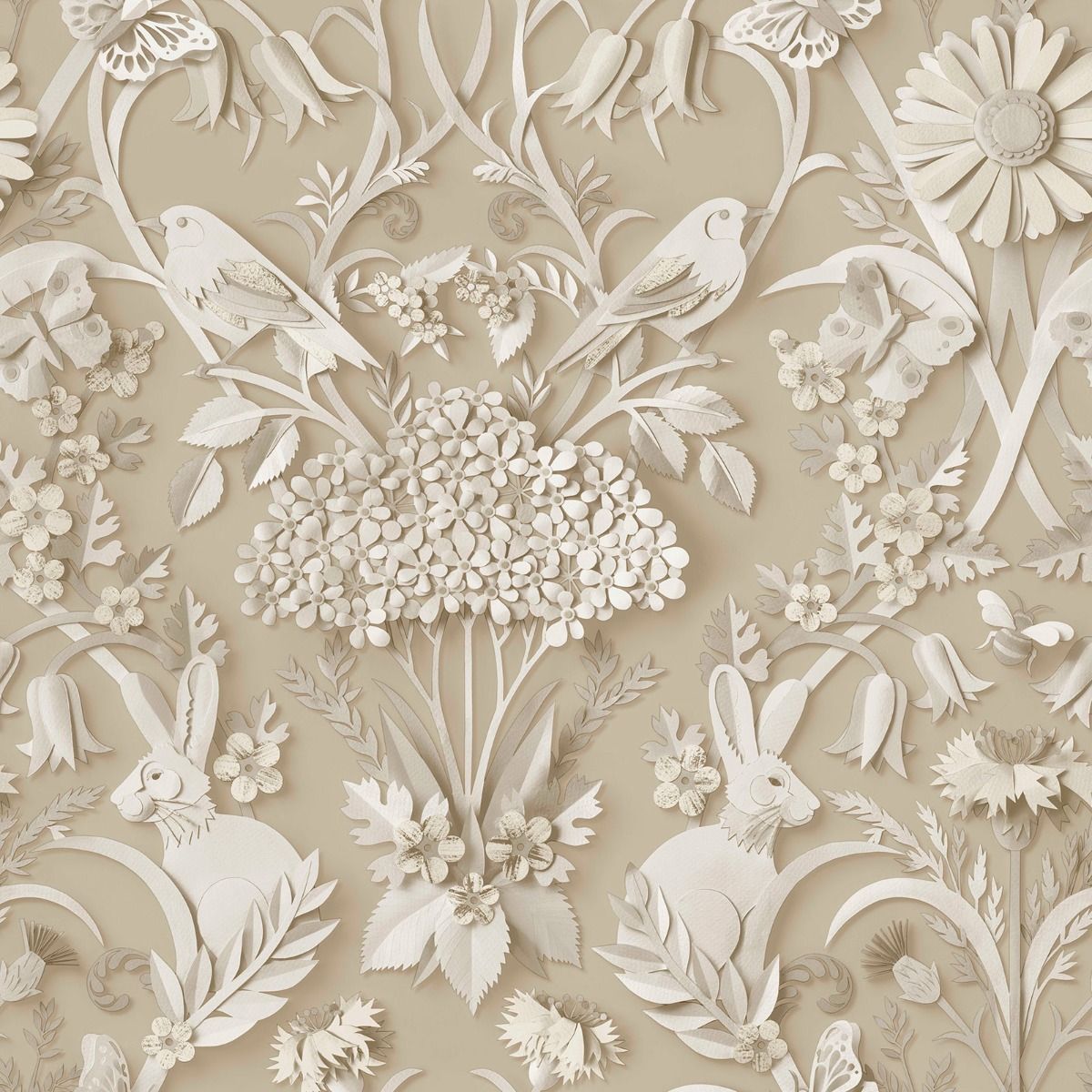 Dimensions Woodland Wallpaper - Natural - Fine Decor