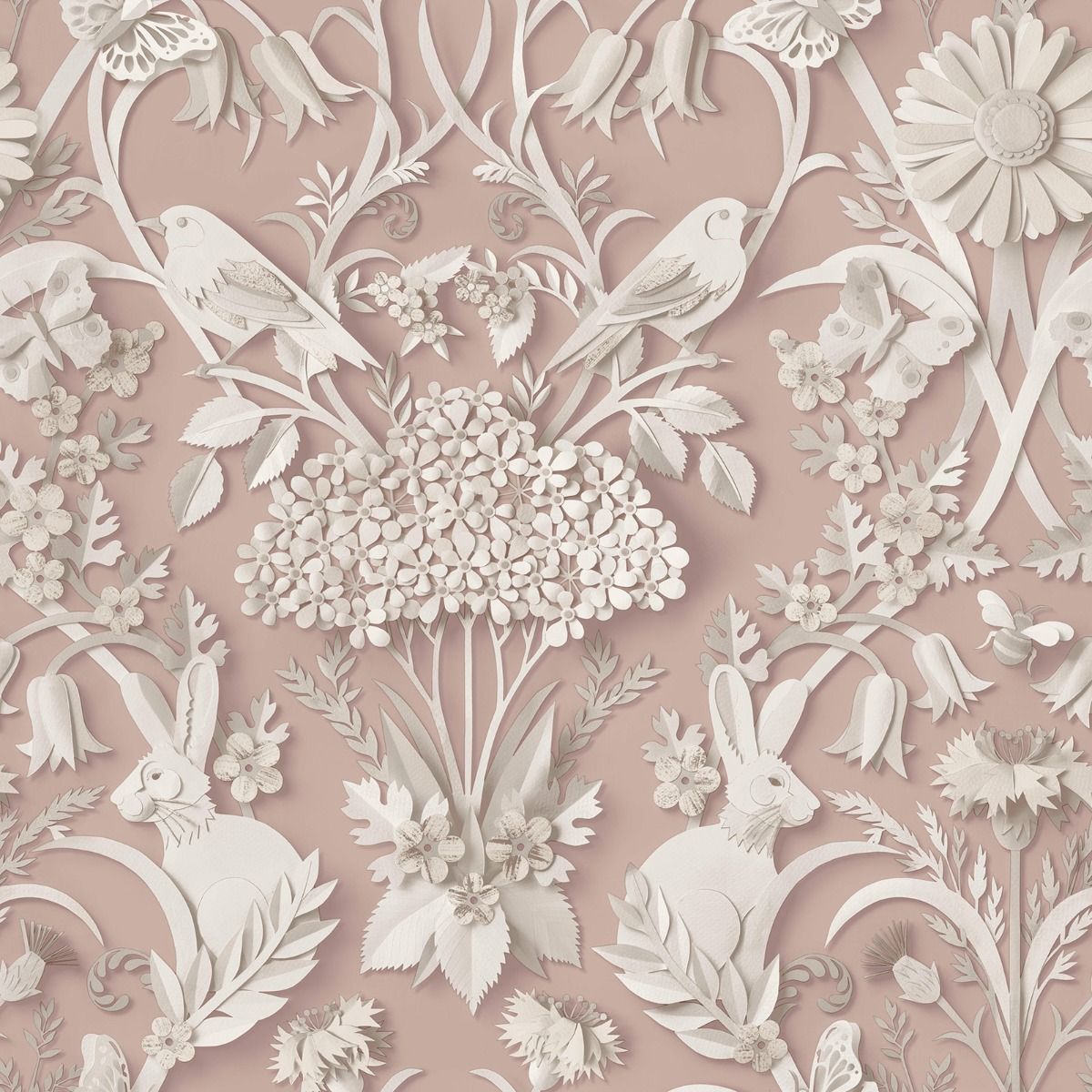 Dimensions Woodland Wallpaper - Pink - Fine Decor
