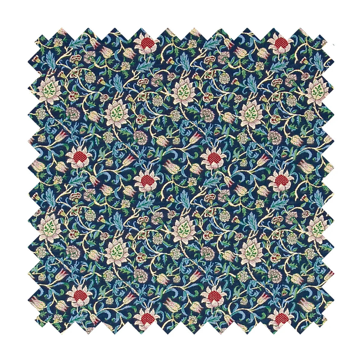 Evenlode Flowers Tapestry Fabric - Blue - Hines of Oxford