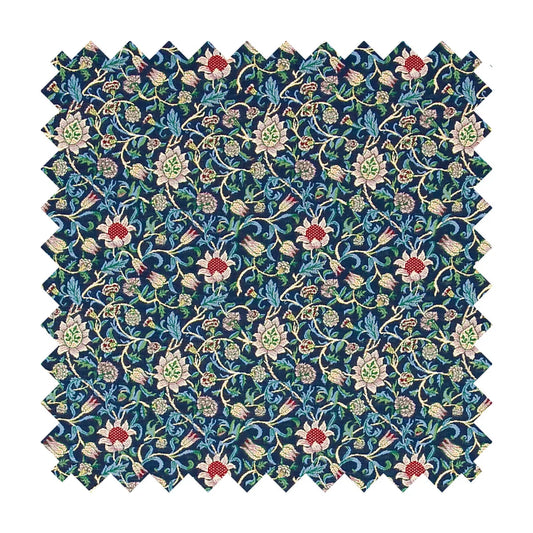 Evenlode Flowers Tapestry Fabric - Blue - Hines of Oxford
