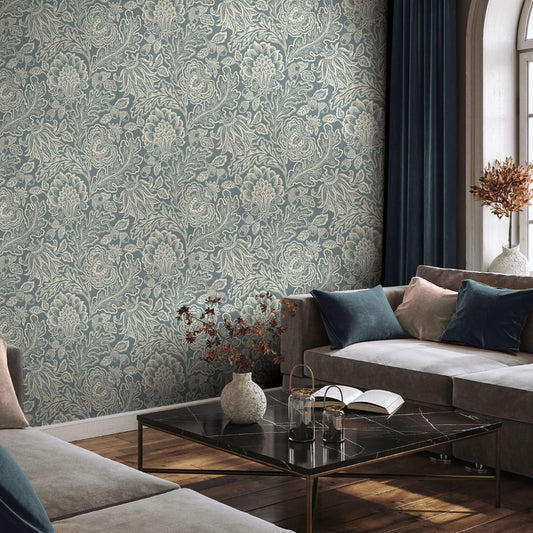 Fernhurst Floral Trail Wallpaper - Green - Belgravia