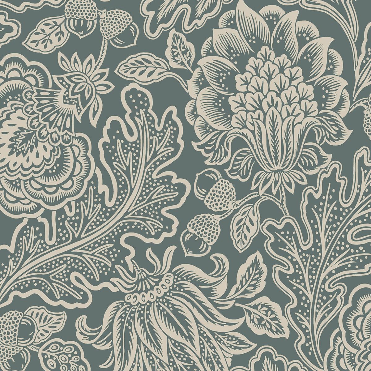 Fernhurst Floral Trail Wallpaper - Green - Belgravia