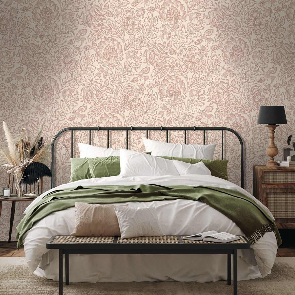 Fernhurst Floral Trail Wallpaper - Pink - Belgravia