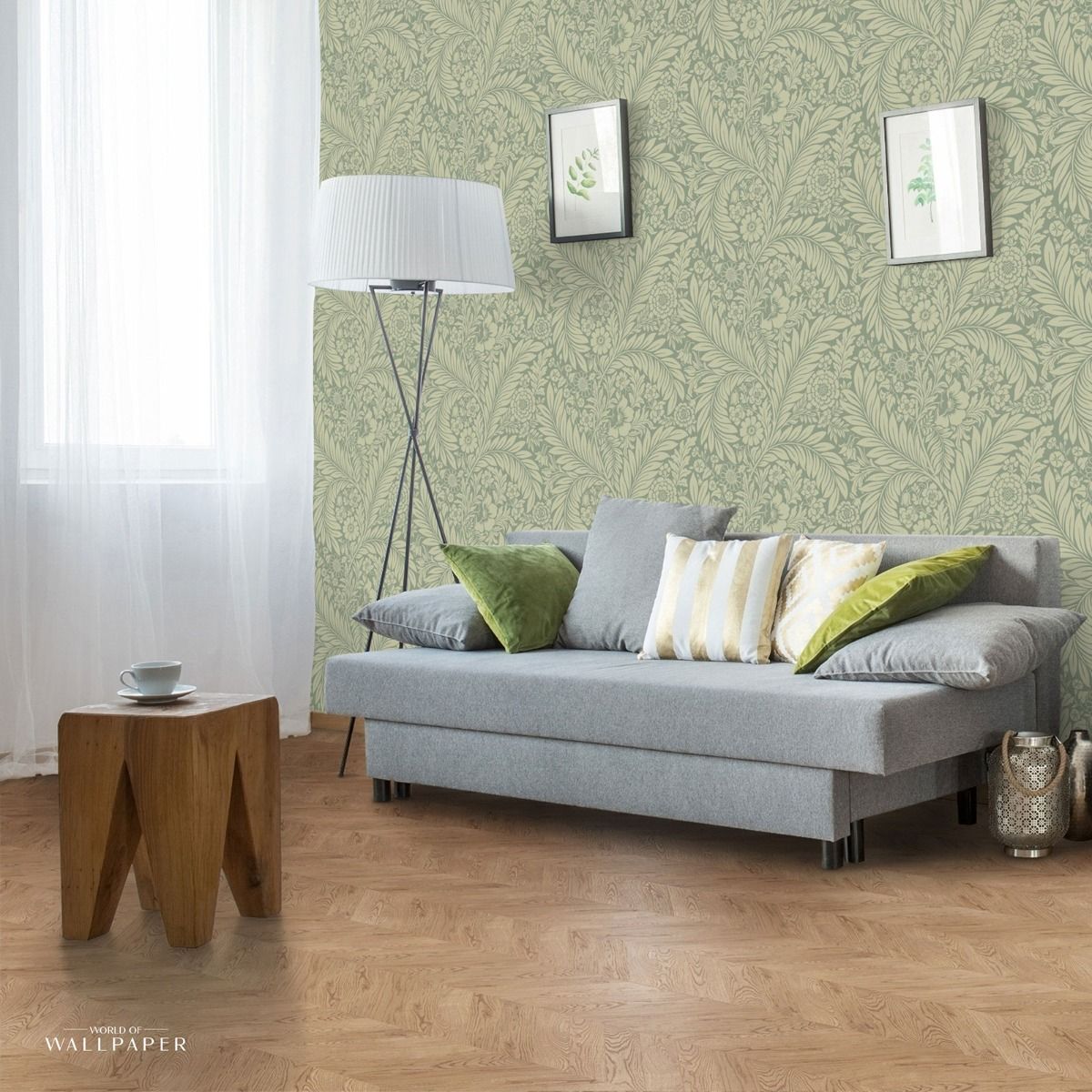 Florence Leaf Wallpaper - Green - Belgravia