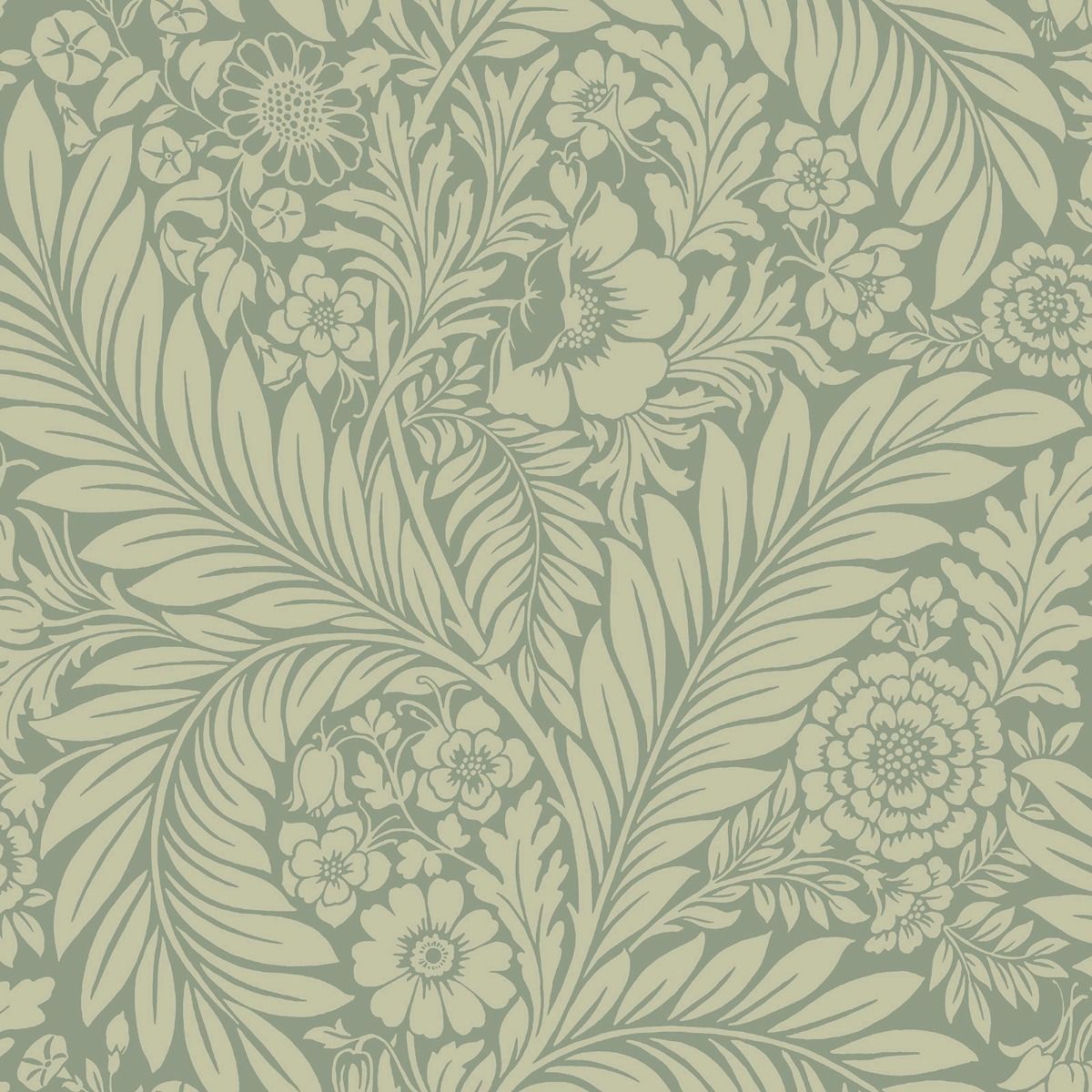 Florence Leaf Wallpaper - Green - Belgravia