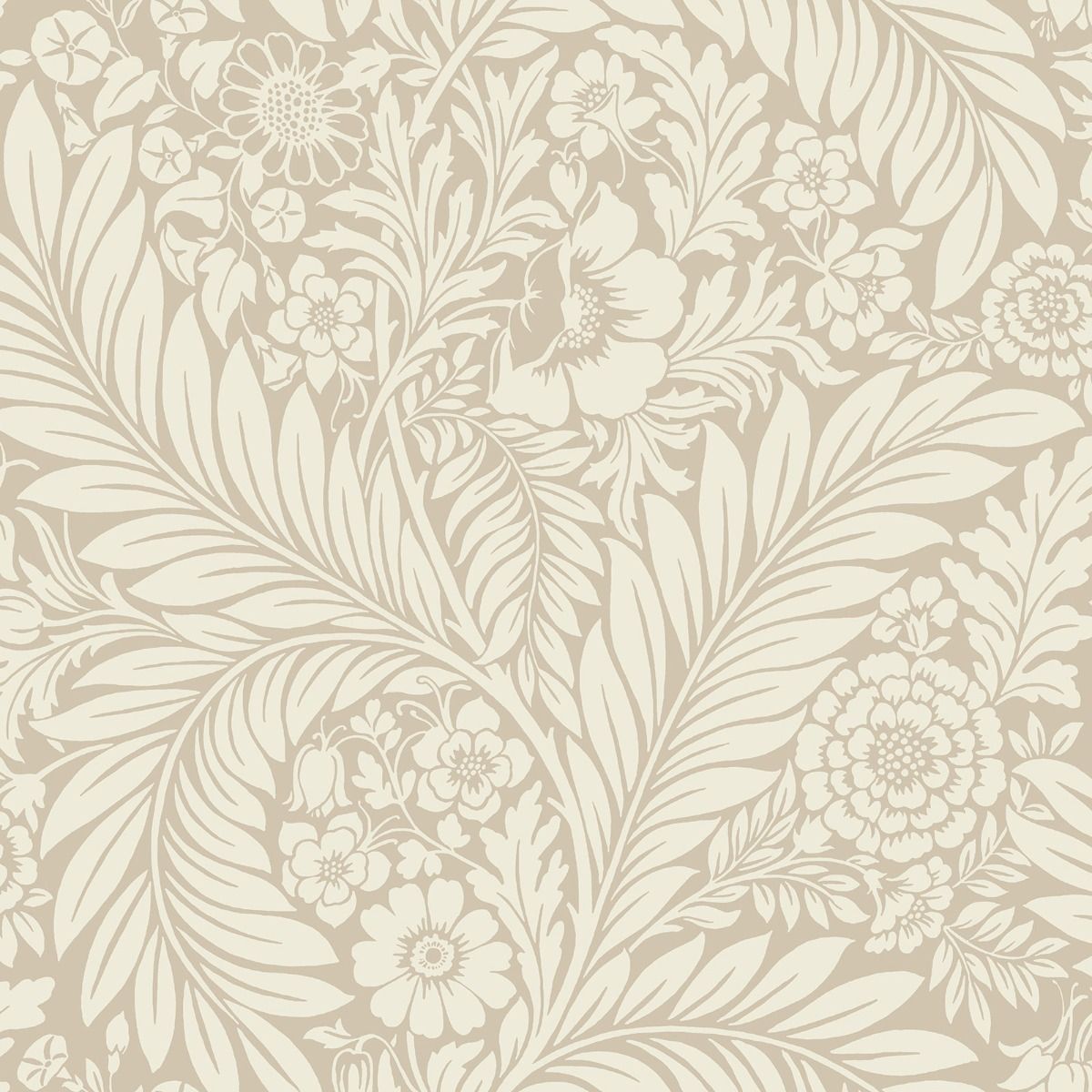 Florence Leaf Wallpaper - Natural - Belgravia