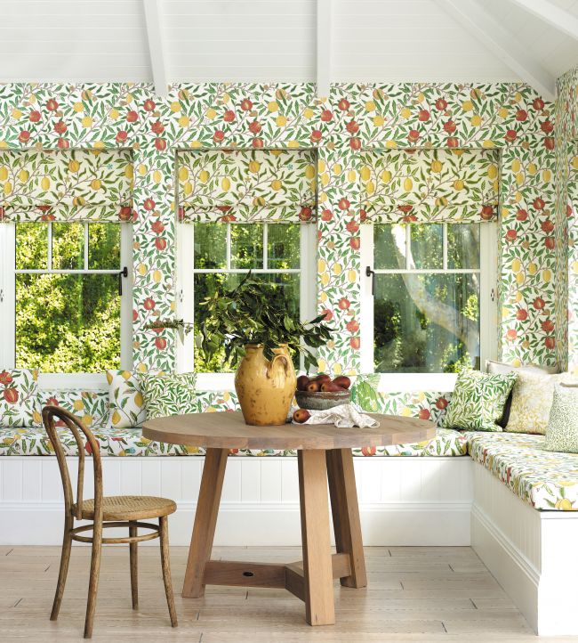Fruit Wallpaper - Leaf Green/Madder - 217086 - Morris & Co