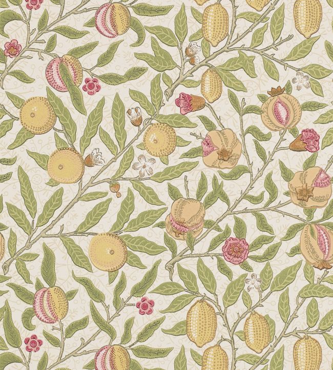 Fruit Wallpaper - Limestone/Artichoke - 210395 - Morris & Co