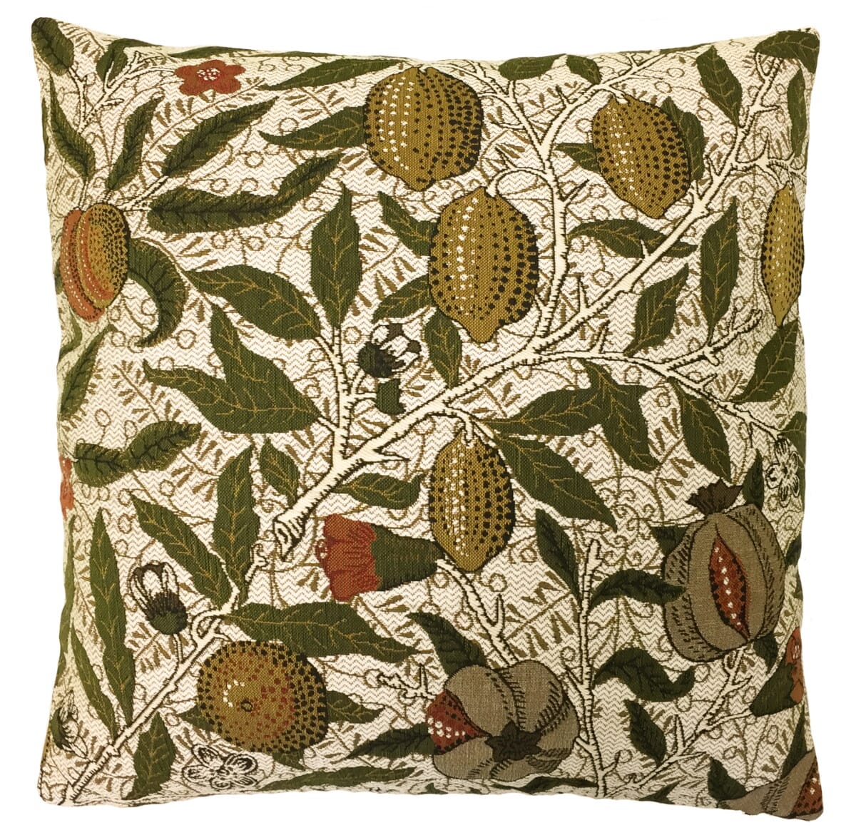 Fruits Tapestry Cushion with Feather Filler - Green - Hines of Oxford