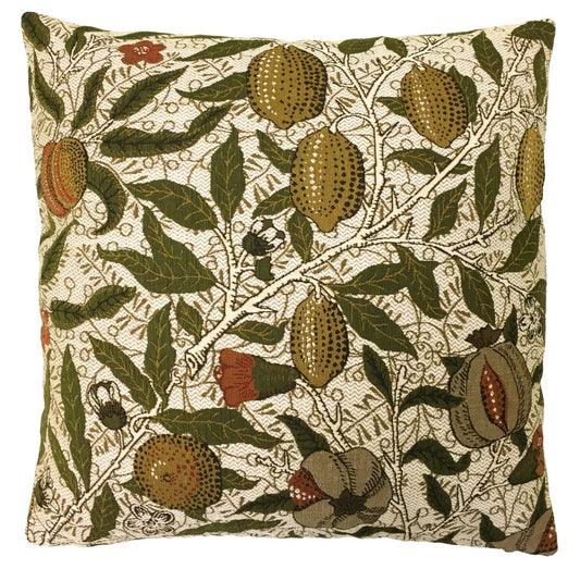 Fruits Tapestry Cushion with Feather Filler - Green - Hines of Oxford