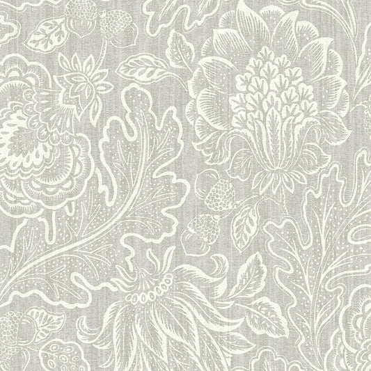 Giovanna Floral Trail Wallpaper - Grey - Belgravia