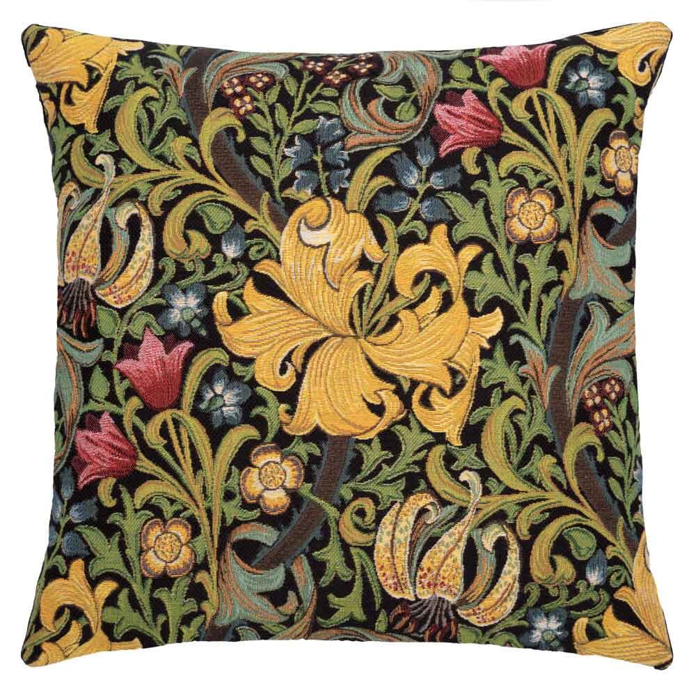 Golden Lily Classic Regular Cushion with Feather Filler - Green - Hines of Oxford
