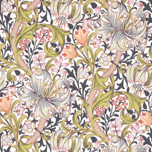 Golden Lily Wallpaper - Espresso - 510015 - Morris & Co