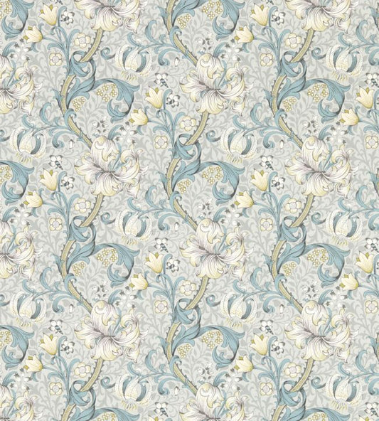 Golden Lily Wallpaper - Slate/Dove - Clarke & Clarke