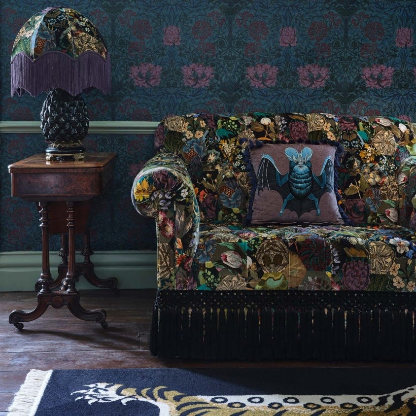 HONEYSUCKLE Wallpaper - Petrol - House of Hackney