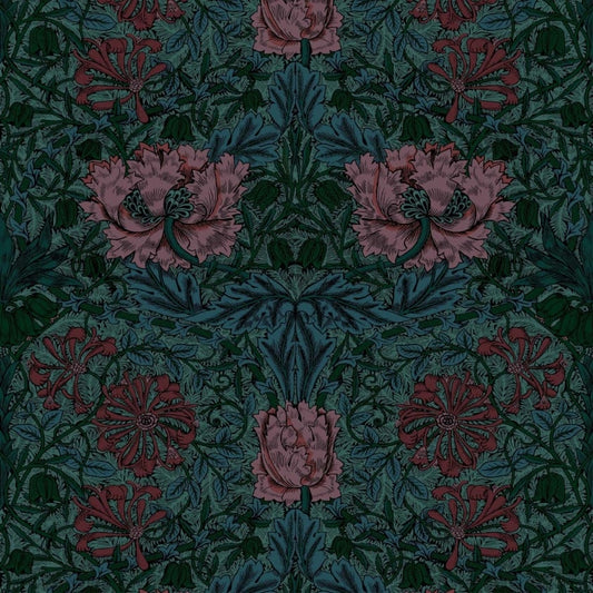 HONEYSUCKLE Wallpaper - Petrol - House of Hackney