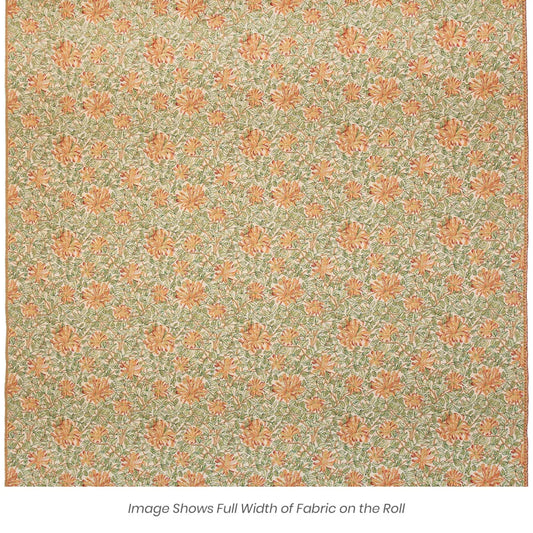Honeysuckle Tapestry Fabric - Green - Hines of Oxford
