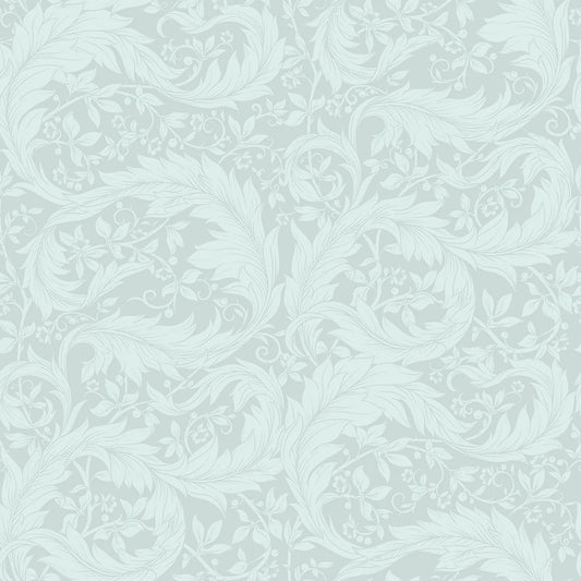 Enchanted Leaf Wallpaper - Duck Egg - LAN100011
