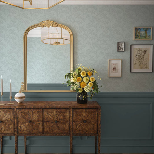 Enchanted Leaf Wallpaper - Duck Egg - LAN100011