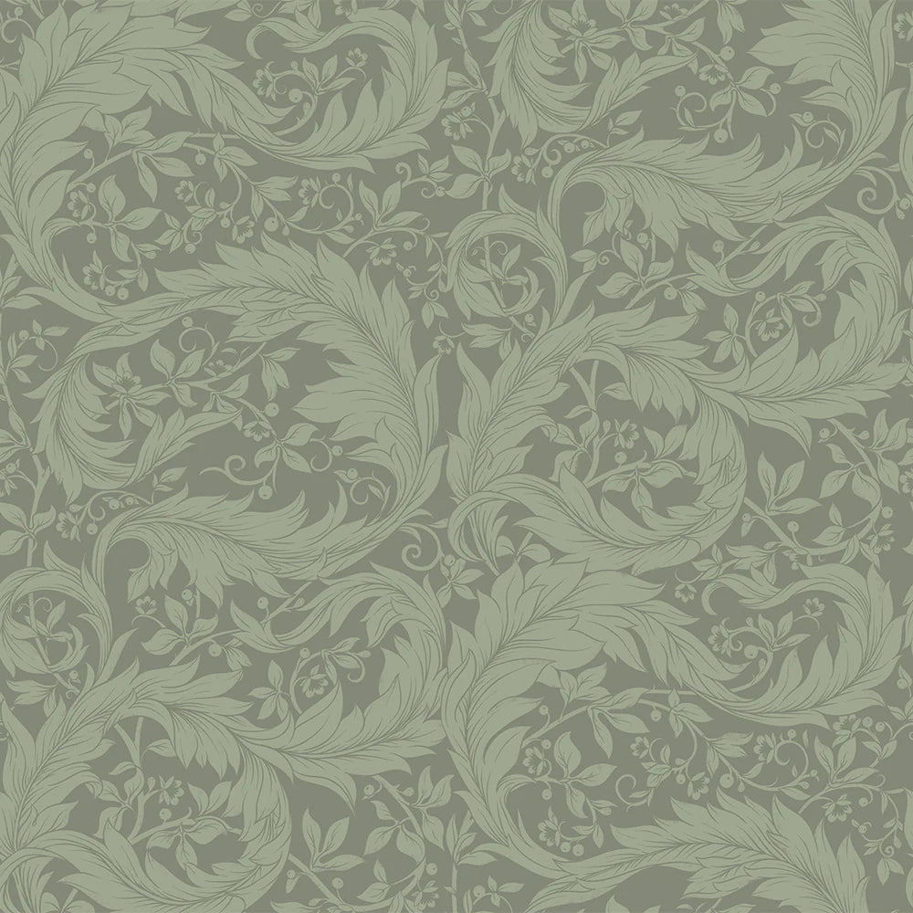 Enchanted Leaf Wallpaper - Bayleaf Green - LAN100013