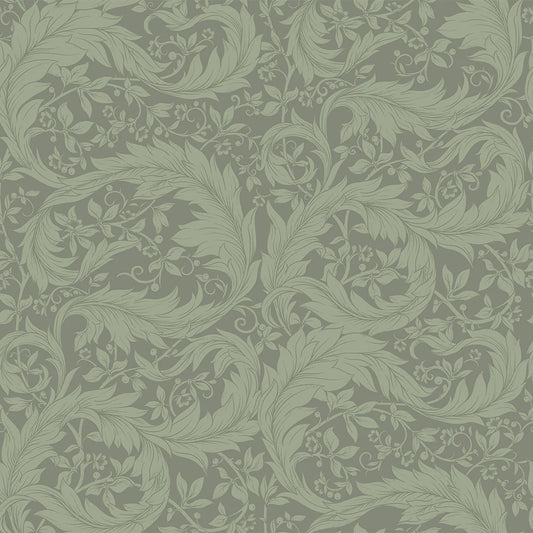 Enchanted Leaf Wallpaper - Bayleaf Green - LAN100013