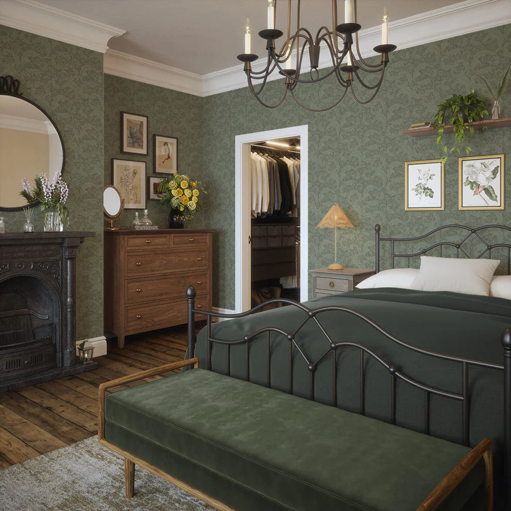 Enchanted Leaf Wallpaper - Bayleaf Green - LAN100013