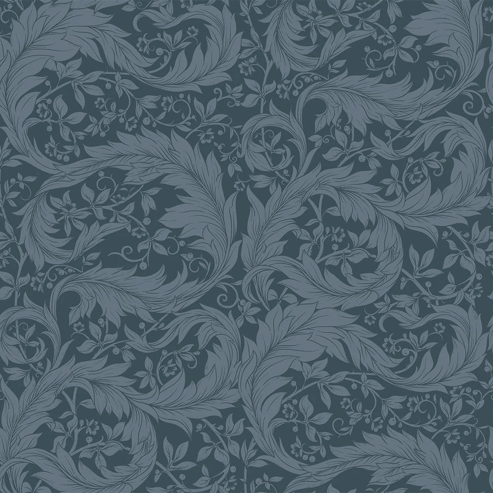 Enchanted Leaf Wallpaper - Rich Navy - LAN100014