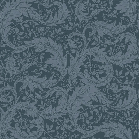 Enchanted Leaf Wallpaper - Rich Navy - LAN100014