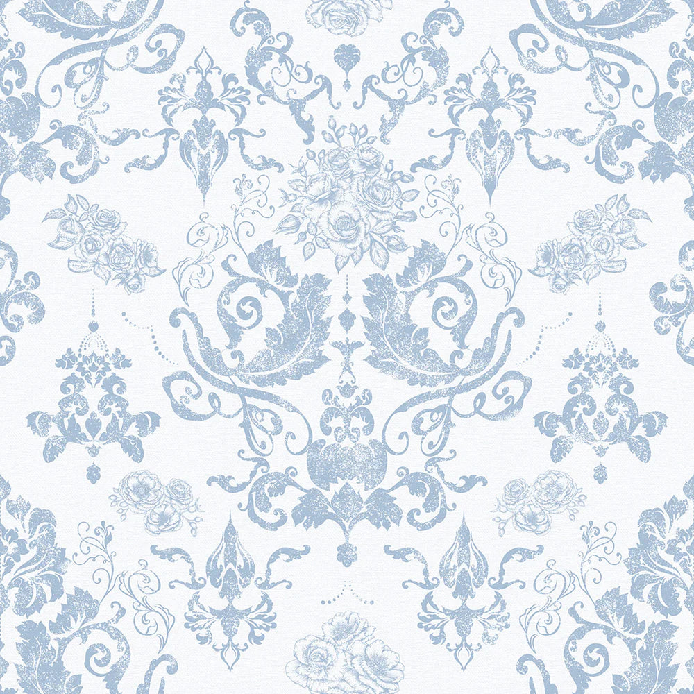 Bridgerton Damask Wallpaper - Wedgwood Blue - LAN100017