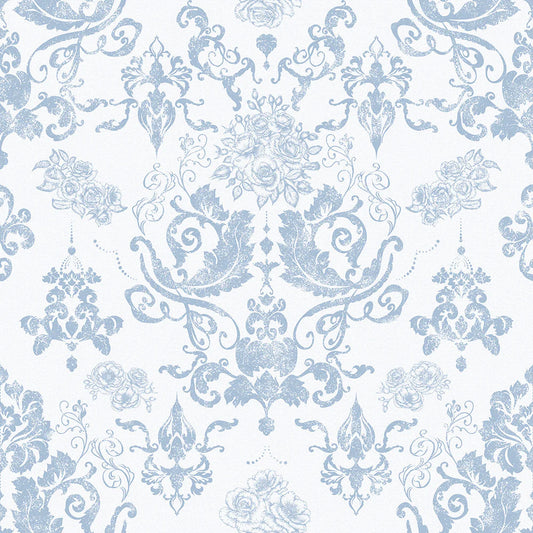 Bridgerton Damask Wallpaper - Wedgwood Blue - LAN100017