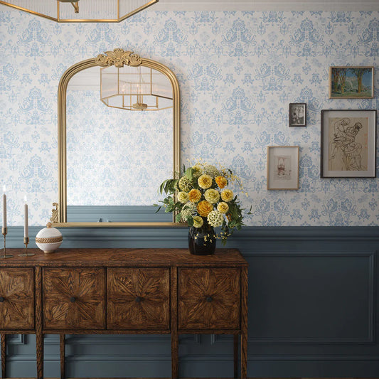 Bridgerton Damask Wallpaper - Wedgwood Blue - LAN100017