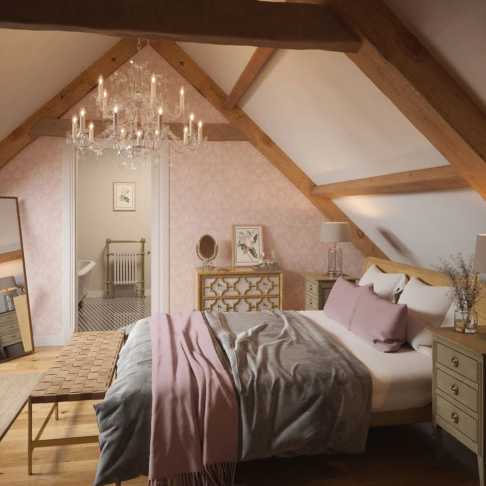 Bridgerton Damask Wallpaper - French Pink - LAN100020