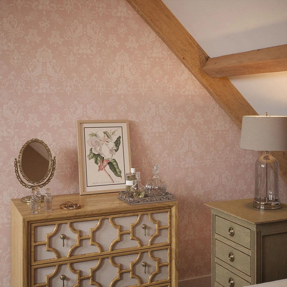 Bridgerton Damask Wallpaper - French Pink - LAN100020