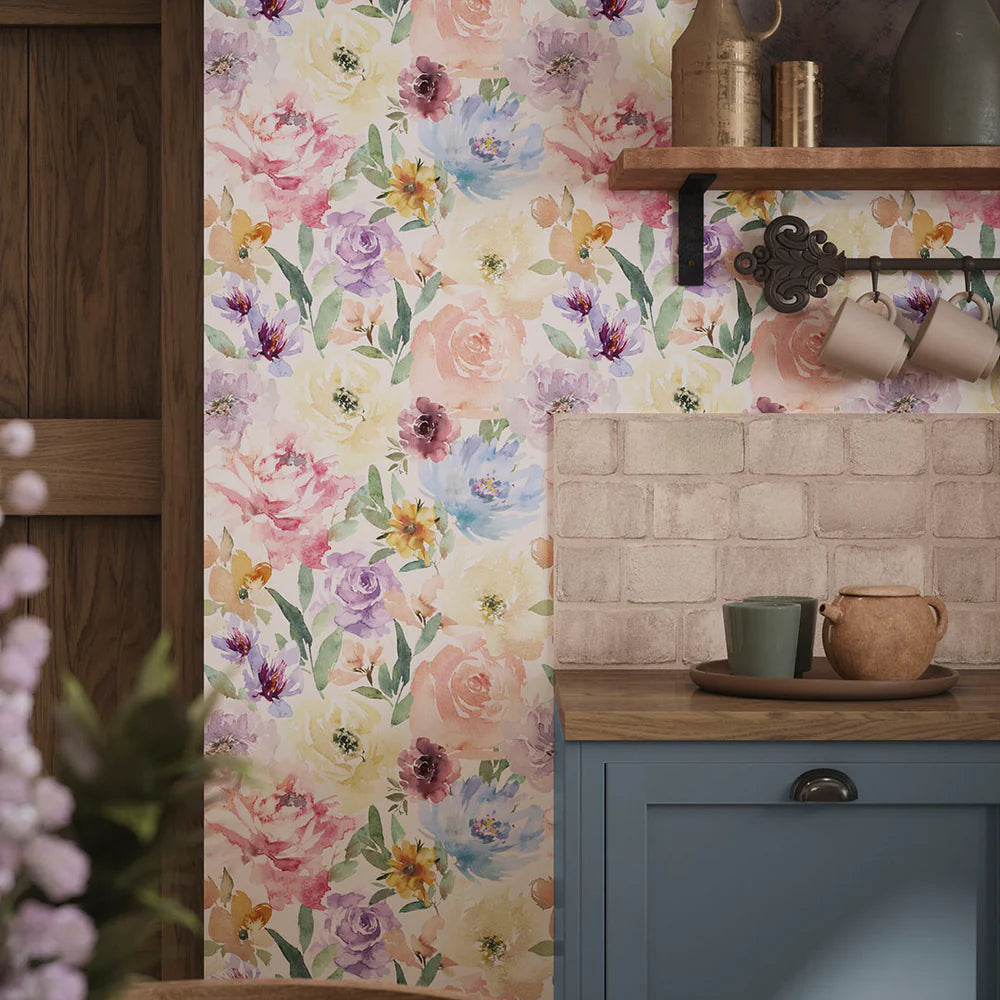 Bouquet De Fleurs Wallpaper - Spring Pastels - LAN100031