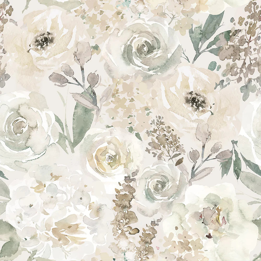 Bouquet De Fleurs Wallpaper - Soft Neutrals - LAN100033
