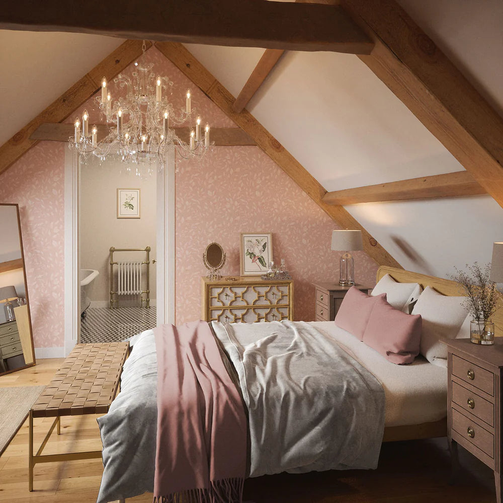 Fallen Foliage Wallpaper - French Pink - LAN100044